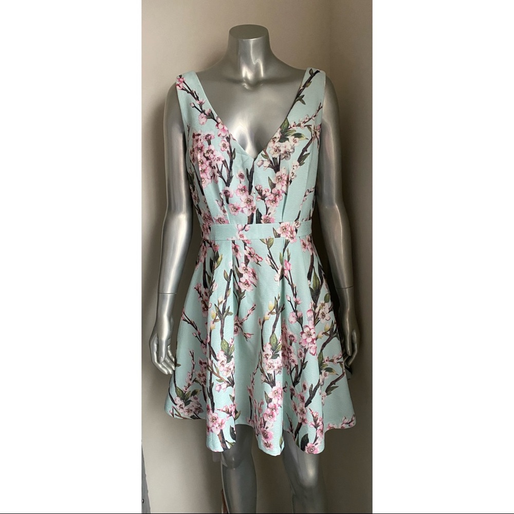 En Crème Mint Cherry Blossom Dress